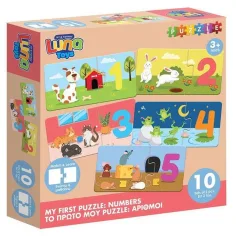 Luna: Primul meu puzzle – Număratul jucăuș de la 1 la 10, puzzle de dezvoltare cu 10x2 piese