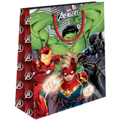 Luna: Sac de cadou Marvel Răzbunătorii cu model de supereroi 26x32x12cm imaginea 2