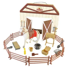 Luna: Set de figurine ecvestre de la Ferma de Cai cu grajd și accesorii imaginea 2