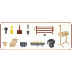 Luna: Set de figurine ecvestre de la Ferma de Cai cu grajd și accesorii imaginea 3