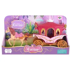 Luna: Set de joacă cu trăsură de prințesă în culoare roz
