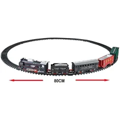 Luna: Set de tren clasic cu locomotivă cu aburi de 10 piese cu șine de 80 cm, cu lumină și sunet imaginea 2