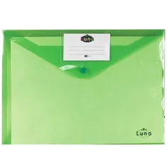 Mapă de birou verde transparentă cu capse A4