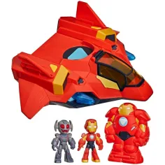Marvel Iron Man și prietenii săi minunați - Set de joacă Giant Sized Armor Iron Jet - Hasbro imaginea 2
