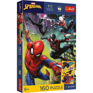 Marvel Omul Păianjen puzzle UFT cu 160 de piese și poster - Trefl