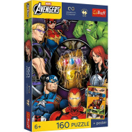 Marvel Răzbunătorii puzzle UFT cu 160 de piese și poster - Trefl