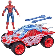 Marvel Spider-Man ActionVerse: figurină Spider-Man cu mașină și proiectile de pânză de păianjen extensibile - Hasbro imaginea 2