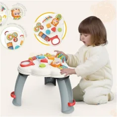 Masă educativă și multifuncțională cu sunet gri-alb culoare imaginea 2