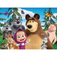 Masha și ursul 2 în 1 60 de piese Eco puzzle și colorat 70x50cm - Lisciani imaginea 2