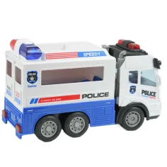 Mașină de poliție transport prizonier cu telecomandă RC cu efecte de lumină scară 1/43 27Mhz 21cm imaginea 2