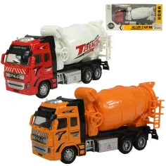 Mașină din aliaj: Camion de beton cu roți cu lumină și sunet în două variante 19cm 1buc