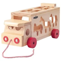Maşină mare din lemn cu animale imaginea 2