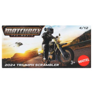 Matchbox A Film: motocicletă mică Triumph Scrambler 2024 din carton 1/64 – Mattel