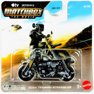 Matchbox A Film: motocicletă mică Triumph Scrambler 2024, scară 1/64 - Mattel