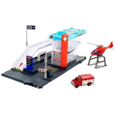 Matchbox: Set de joacă cu stația de salvare cu elicopter - Mattel imaginea 2