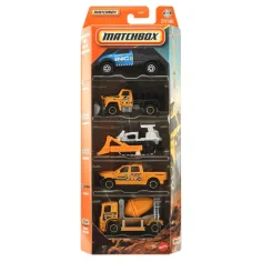 Matchbox: Set de mașinuțe de construcție 5 bucăți 1/64 - Mattel