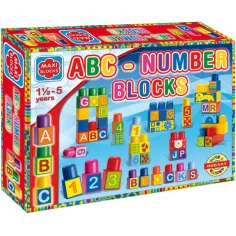 Maxi Blocks ABC cărămizi de construcție 64buc - D-Toys