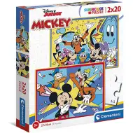 Mickey Mouse și prietenii Supercolor 2 in 1 puzzle 2x20 bucăți - Clementoni