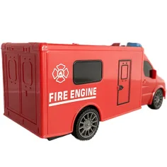 Microbuz de stingere a incendiilor cu telecomandă RC cu efecte de lumină și sunet la scară 1:18 20cm imaginea 2