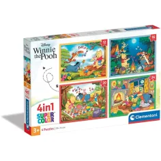 Ursulețul Pooh 4 în 1 puzzle - Clementoni