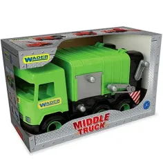Middle Truck: Maşină de gunoi 43 cm verde - Wader imaginea 2