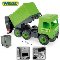Middle Truck: Maşină de gunoi 43 cm verde - Wader imaginea 3