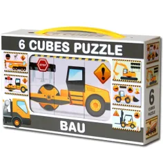 Mini cuburi de poveste cu utilaje 6buc - D-toys