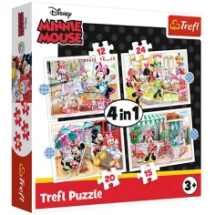 Minnie Mouse și prietenii ei puzzle 12,15,20,24 bucăți 4 în 1 - Trefl