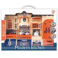 Modern Kitchen set bucătărie portocaliu-albastru cu sunete și lumini