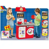 Molto: bucătărie de joacă culoarea roșie 14 bucăți set 27x57x97cm