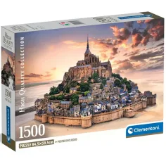 Mont Saint-Michel la apus 1500 de piese HQC puzzle compact - Clementoni