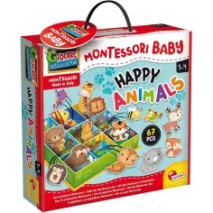 Montessori: Colecție de jocuri cu animale fericite 67buc - Lisciani