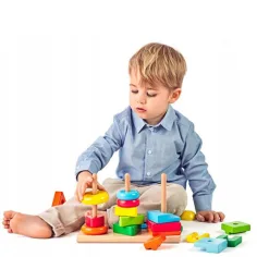 Montressori lemn set de joacă constructor de turnuri - Woodyland imaginea 2