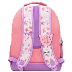 Must Geantă școlară 3D Butterfly cu 3 compartimente, rucsac 32x18x43cm imaginea 2