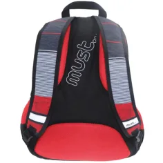 Must: roșu-negru 2 in 1 patru compartimente rucsac, ghiozdan 47x25x33cm imaginea 2