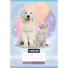 Nebulo: Caiet cu linii pentru clasa a 2-a A5 16-32 Animale - Pisici și câini preferați