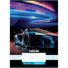 Nebulo: Caiet pătrat cu model de mașină neon A/5 27-32