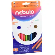 Nebulo: Jumbo set creioane colorate triunghi 12 bucăți