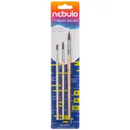 Nebulo: Pensulă cu mâner natural set 3 bucăți (4-6-10)