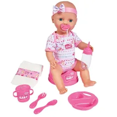 New Born Baby păpușă face pipi cu accesorii 43cm - Simba Toys imaginea 3