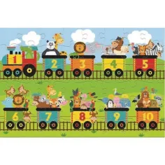 Numere vesele 48 bucăți puzzle covor 90x60cm imaginea 2