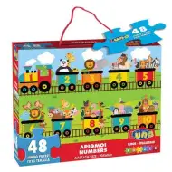 Numere vesele 48 bucăți puzzle covor 90x60cm