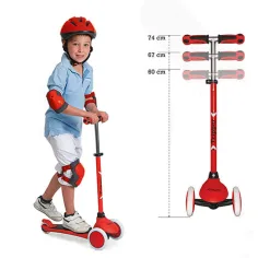 On and Go trotinetă trei roți culoarea roșie - Mondo Toys imaginea 3
