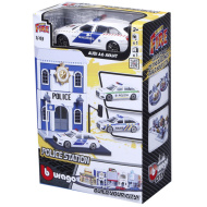Orașul Bburago - Audi A6 mașină de poliție și secție de poliție 1/43