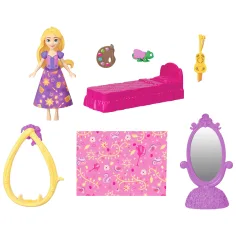 Palatul mini Prințeselor Disney cu păpușa Rapunzel - Mattel imaginea 3
