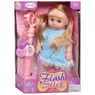 Păpușă brunetă părul creț 36cm păpușă de joacă muzicală