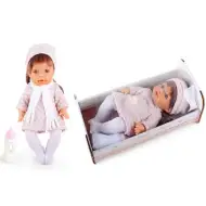 Păpușă cu funcție de pipi cu sunete și pătuț 30cm