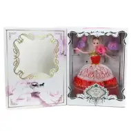 Păpușă cu rochie de mireasă culoarea roșie cu accesorii 30cm