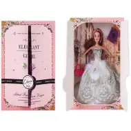 Păpușă de modă elegantă cu accesorii haine culoarea albă 30cm
