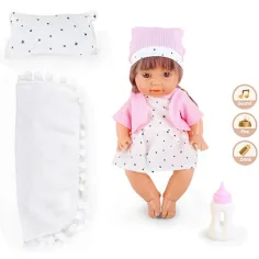 Bebeluș care face pipi cu sunet și pernă 30cm imaginea 2